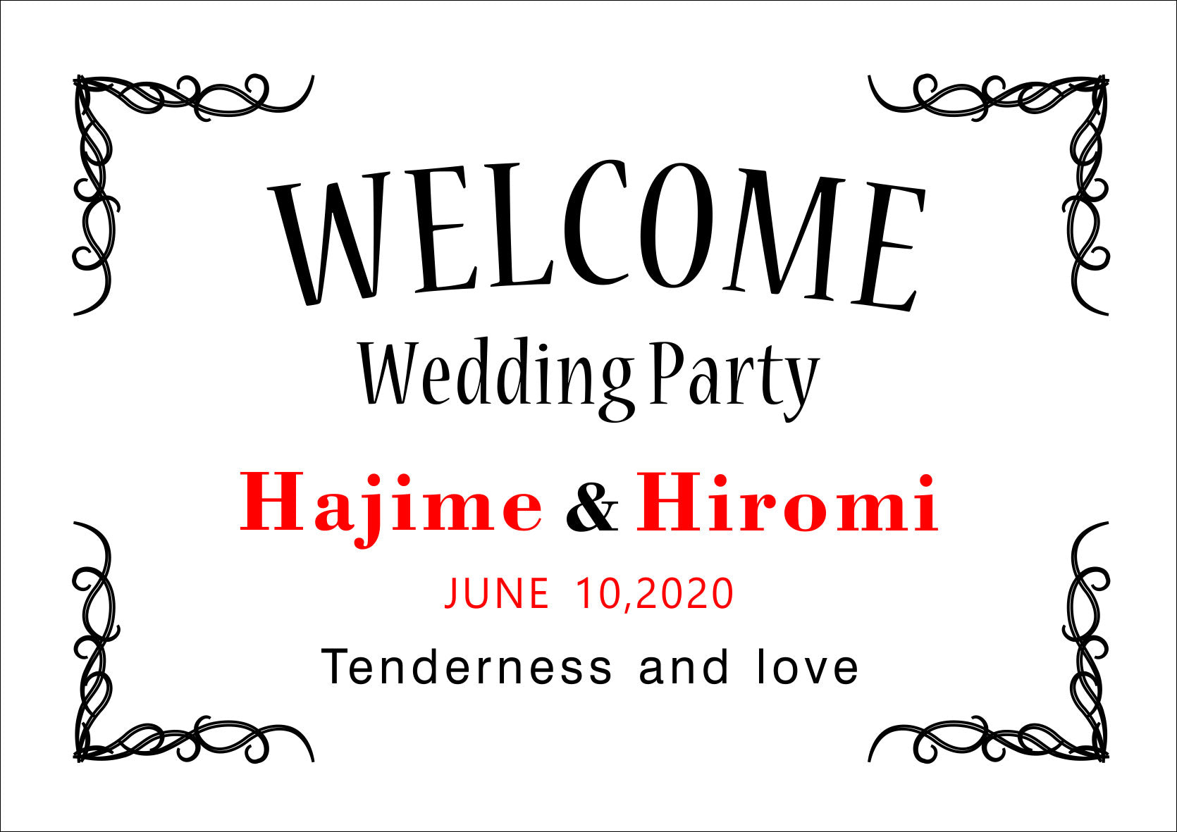 Wedding Welcome Board A3 横 A